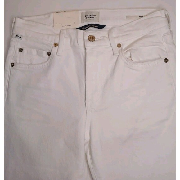 NWT Citizens Of Humanity Sz 24 White Ella Mid Rise Slim Crop Jeans Soft Stretch - Picture 6 of 16